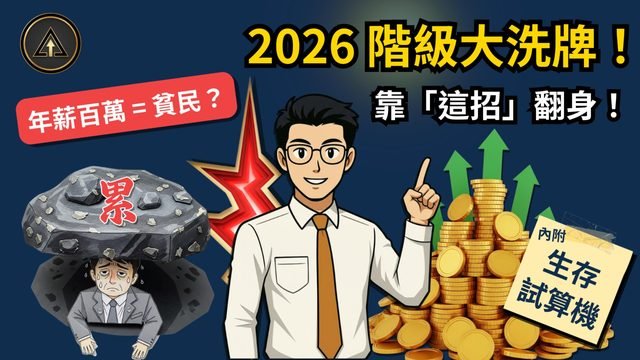 2026 生存預言！年薪百萬竟淪為新貧窮線？3 種抗通膨神器告別窮忙族